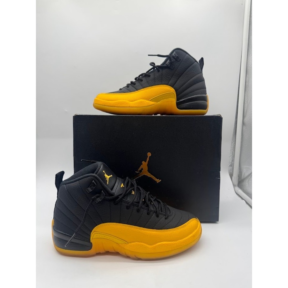 Jordan 12 Retro University Gold Black Yellow 153265-070 Youth Size 7Y